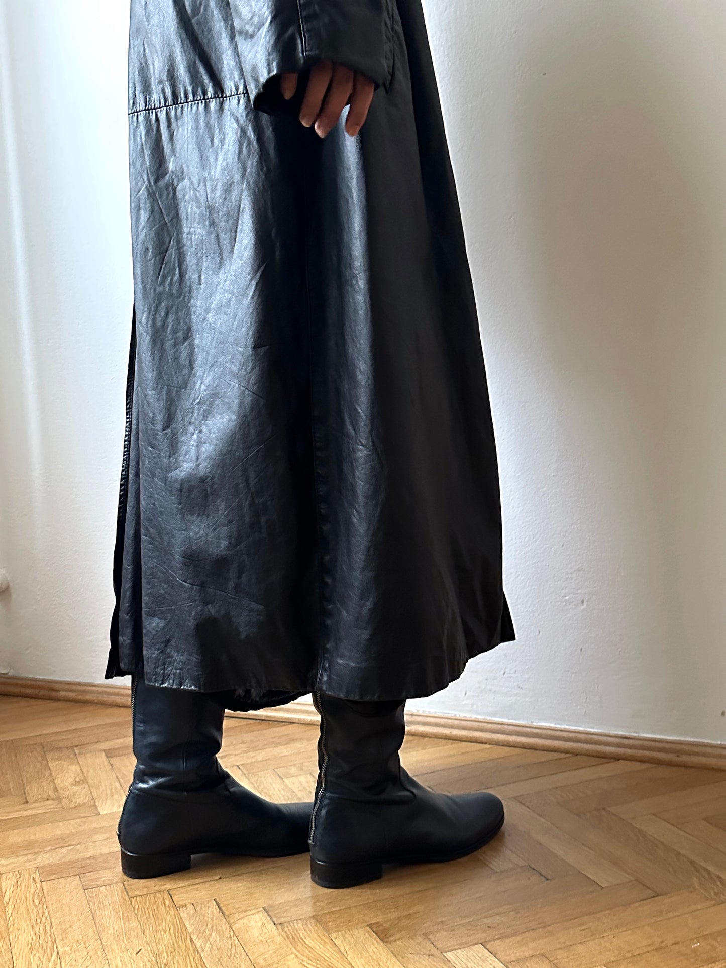 Black leather haori, Italy