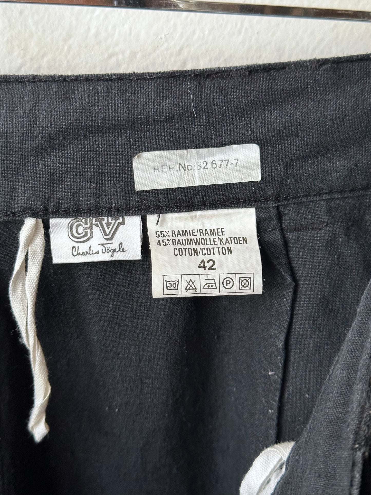 Black Linen / Cotton shorts - w30