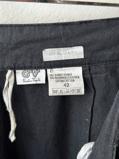 Black Linen / Cotton shorts - w30