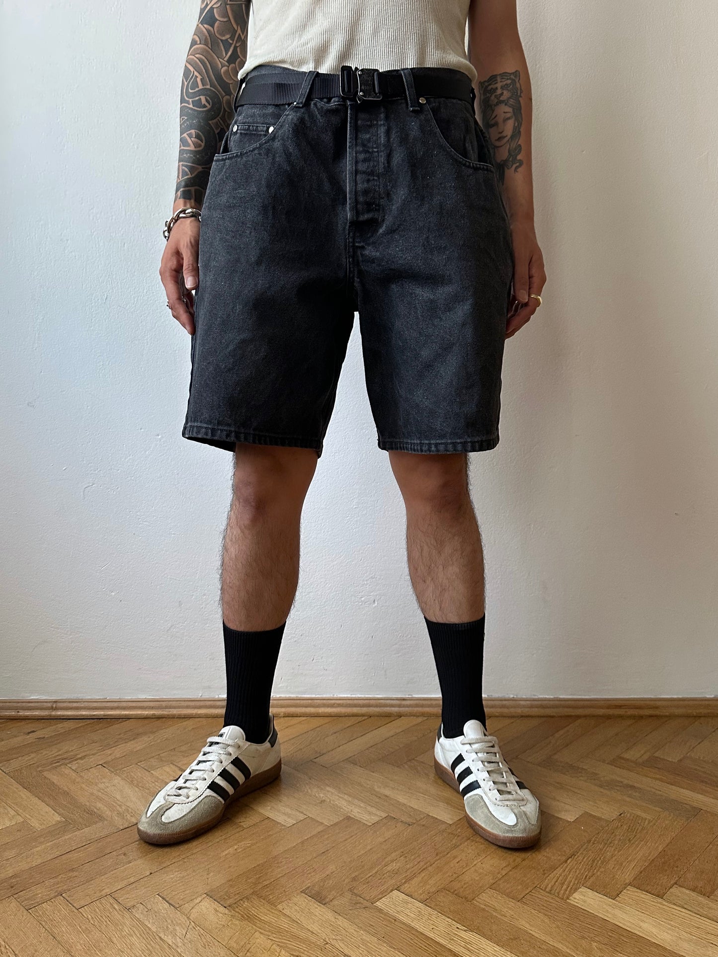 Black Denim shorts - w35