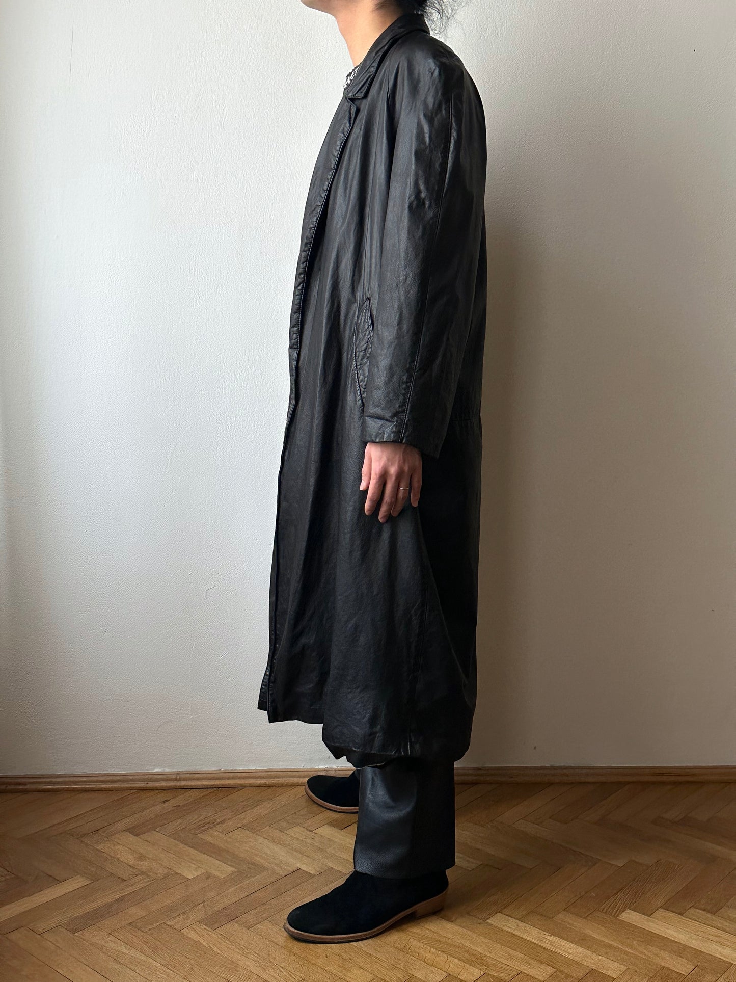 Black leather haori, Italy