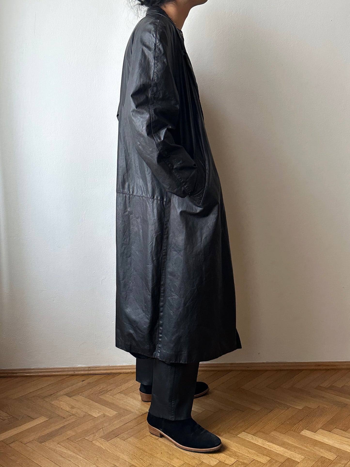 Black leather haori, Italy