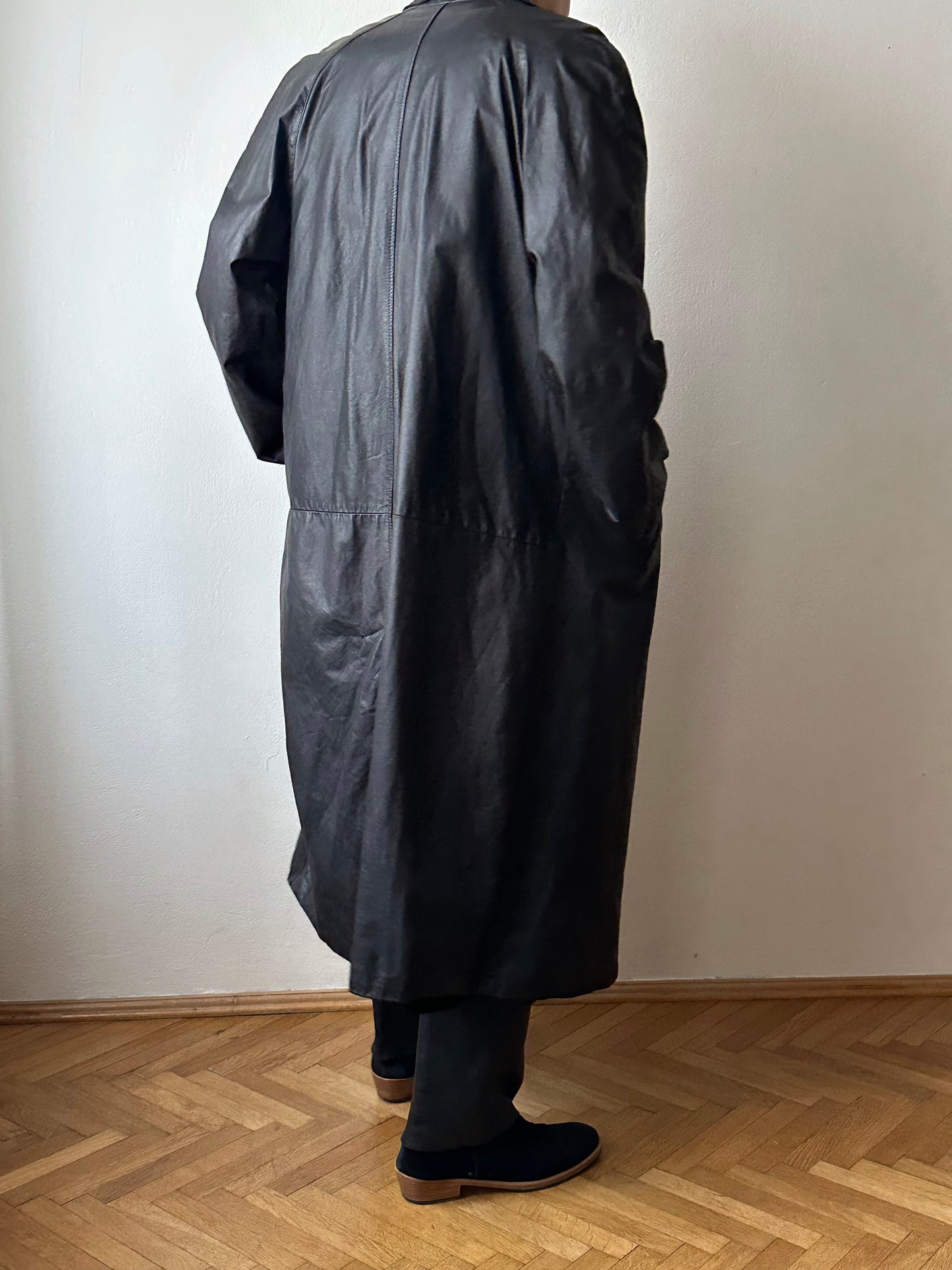 Black leather haori, Italy