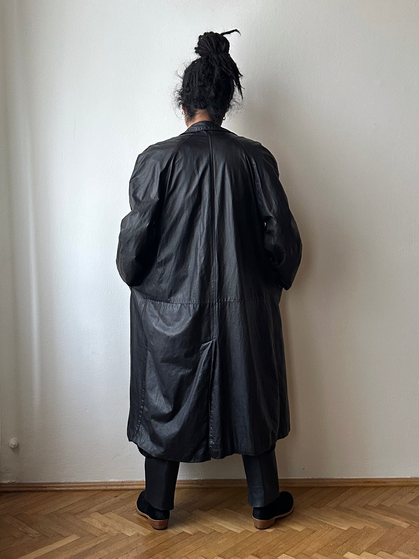 Black leather haori, Italy
