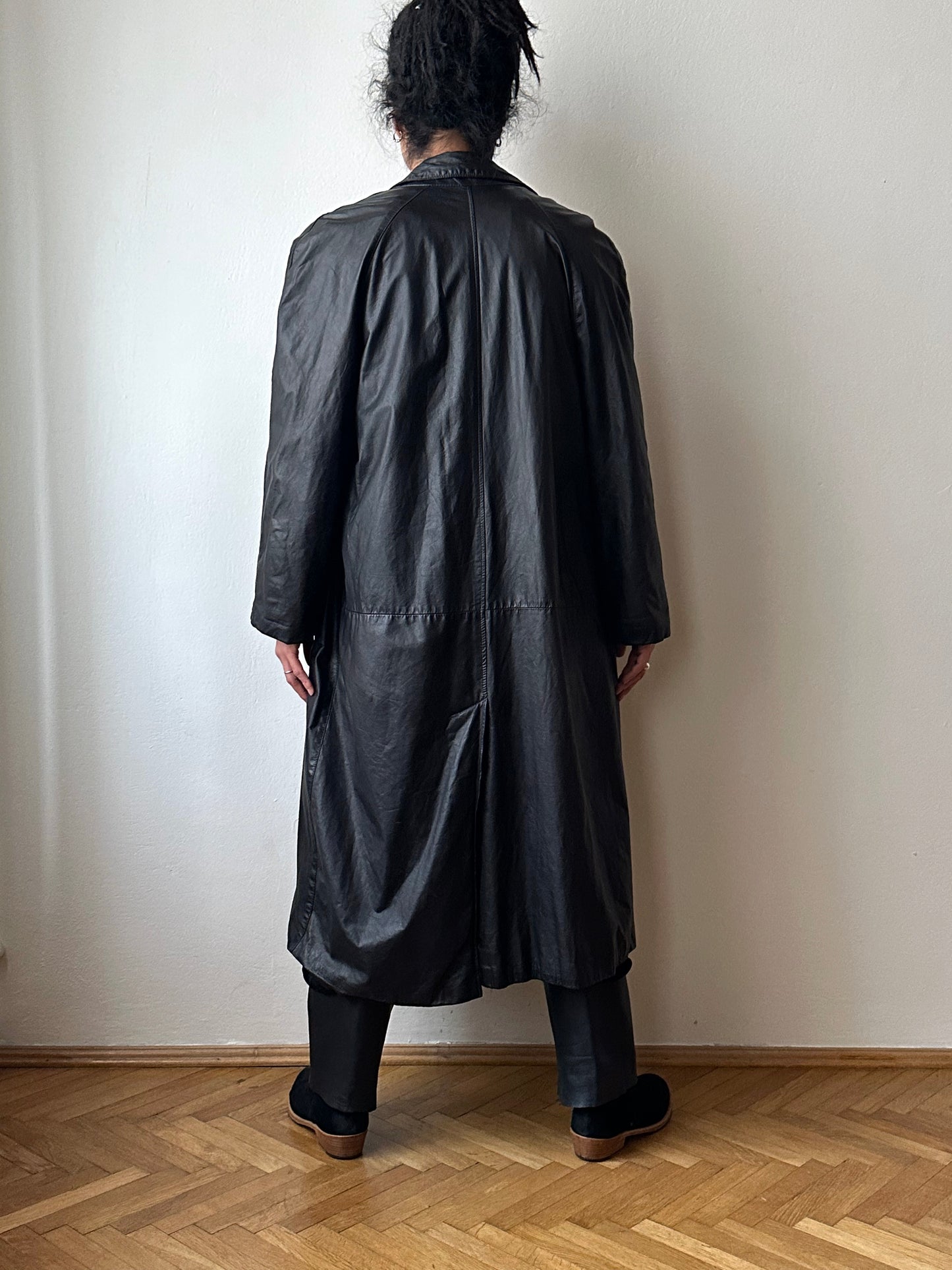 Black leather haori, Italy