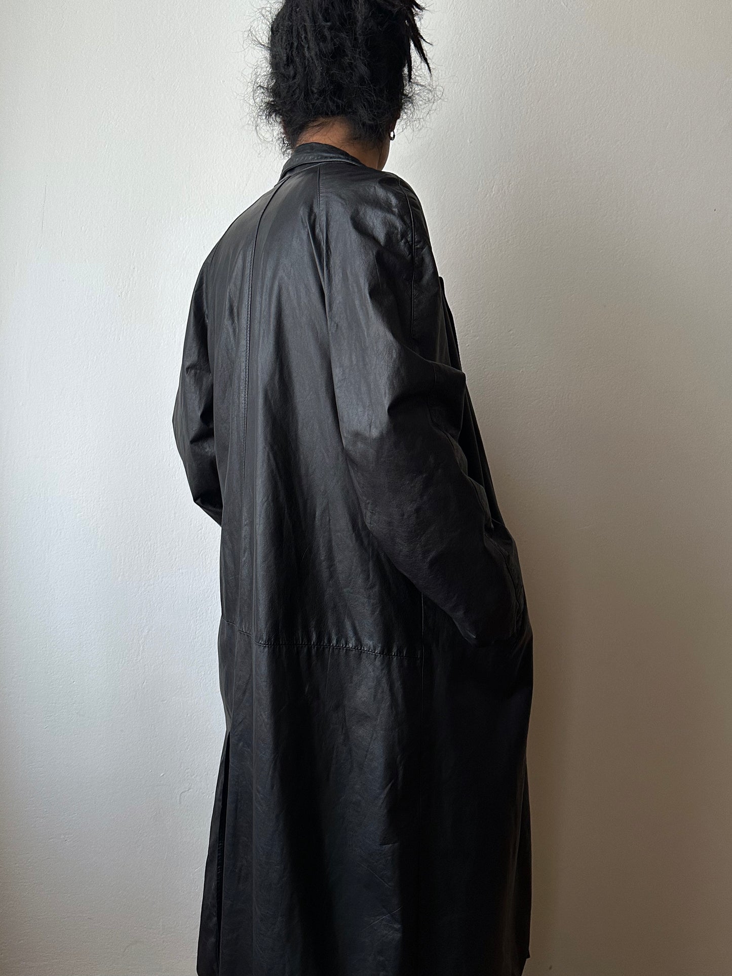 Black leather haori, Italy