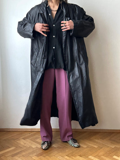 Black leather haori, Italy