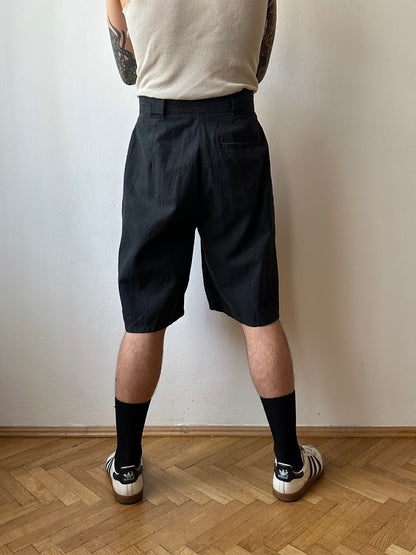 Black Linen / Cotton shorts - w30
