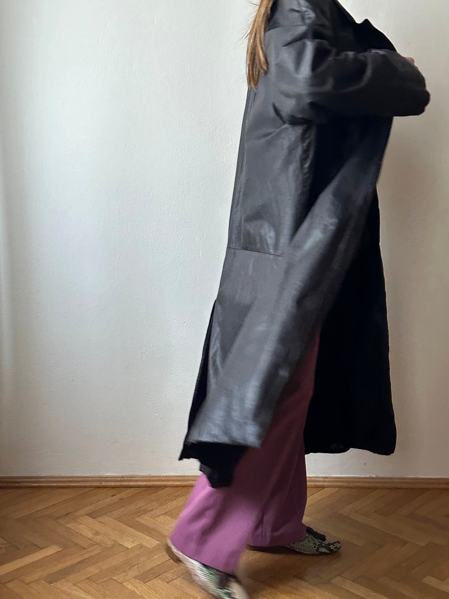 Black leather haori, Italy