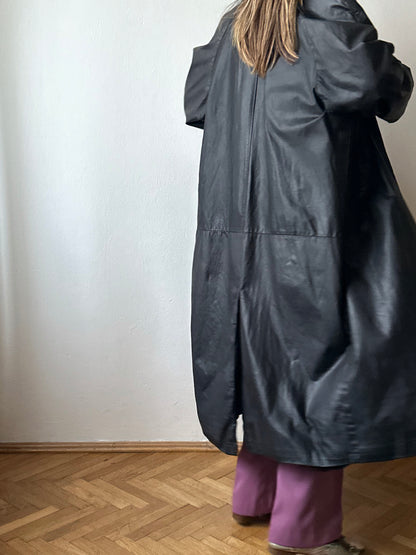Black leather haori, Italy