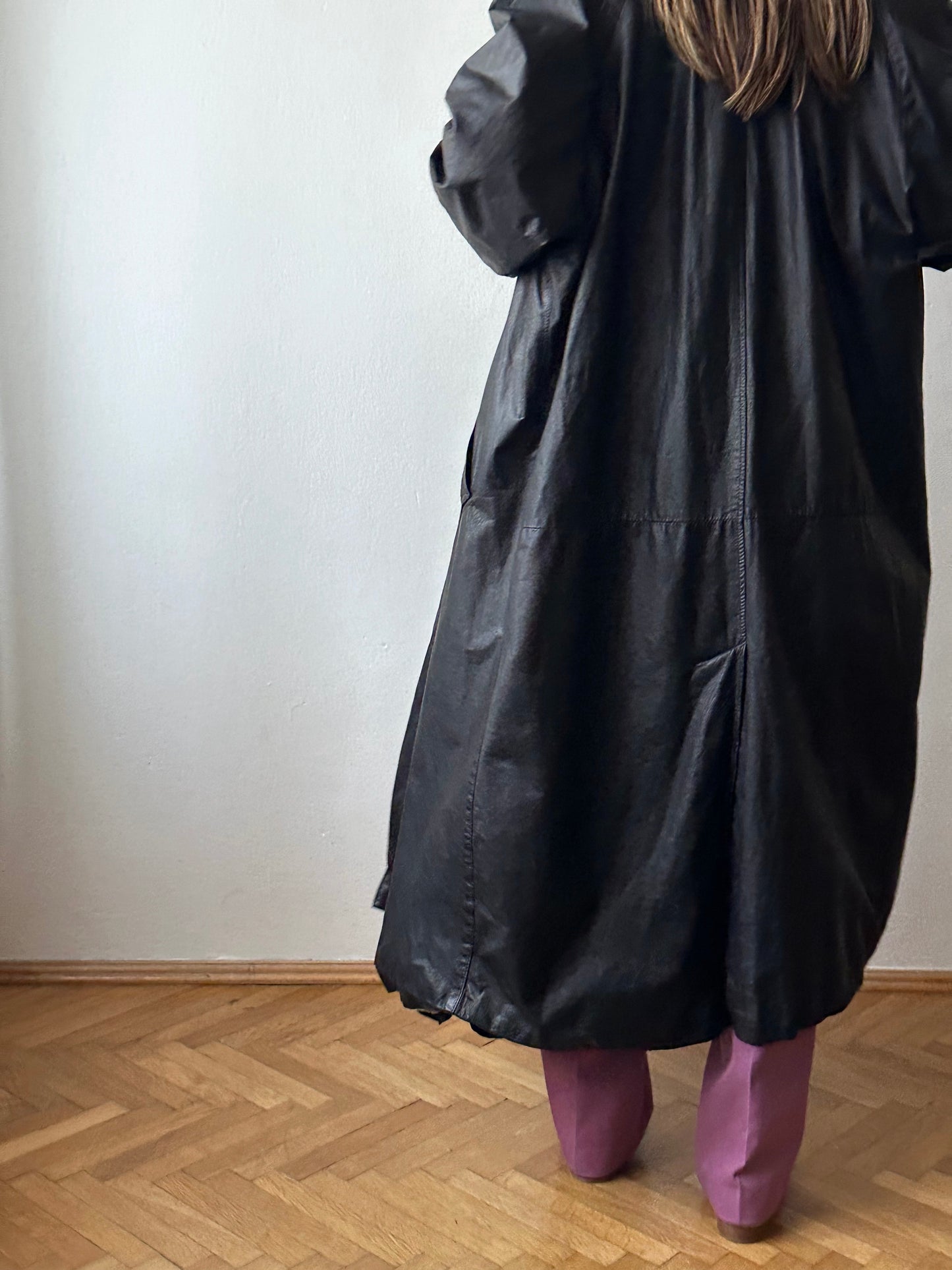 Black leather haori, Italy