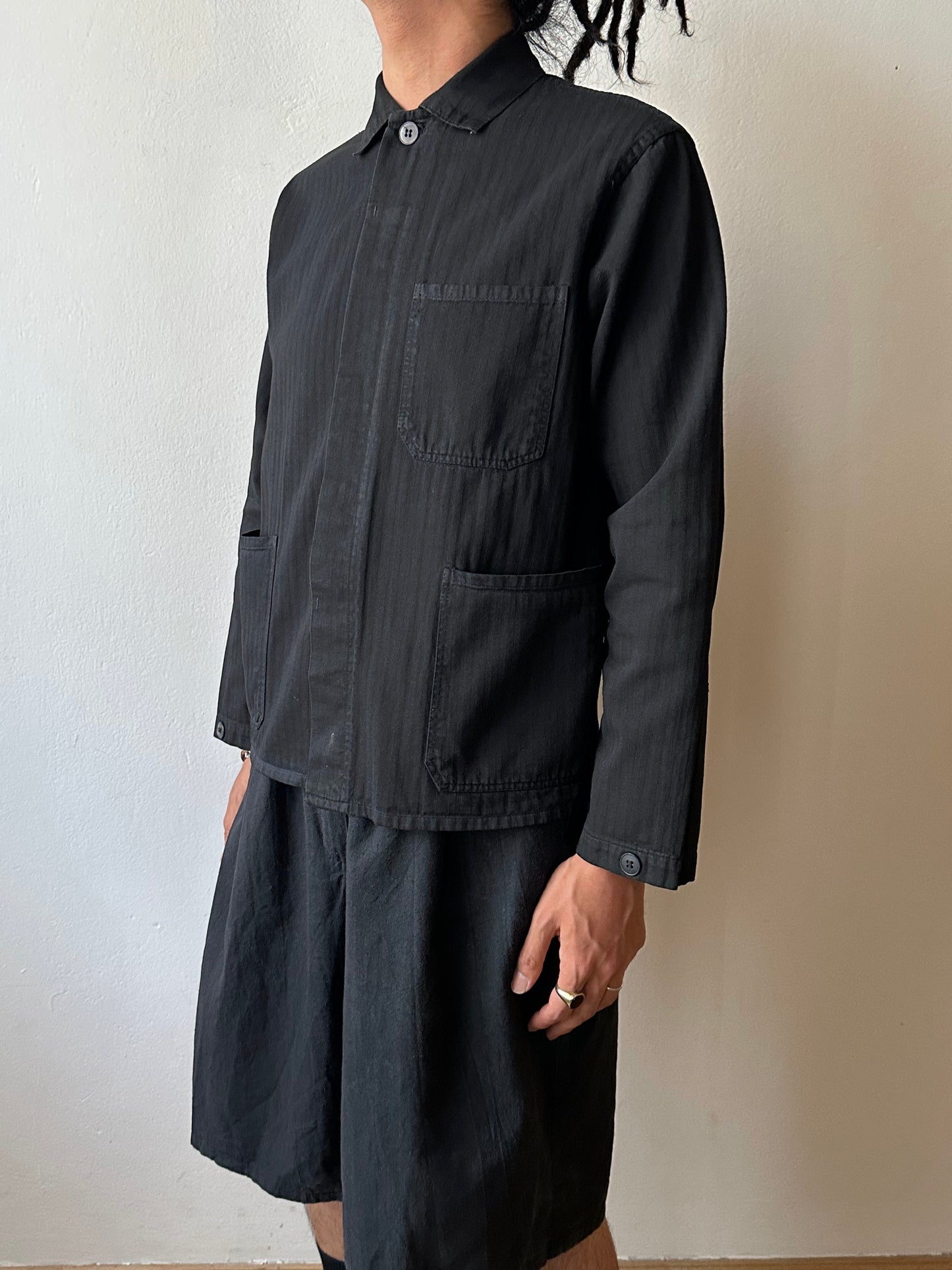 Black Linen / Cotton shorts - w30
