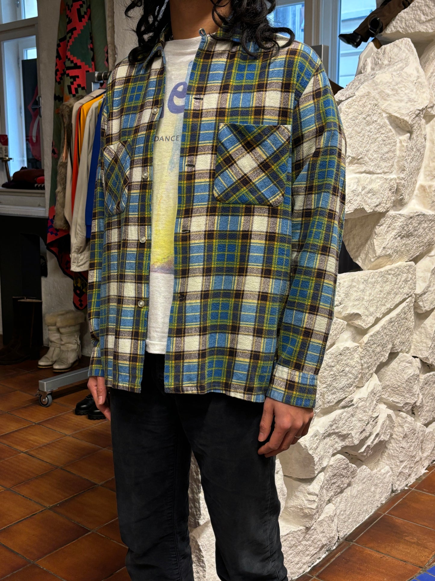 60's 60年代 1960's Towncraft タウンクラフト アメリカ古着 アメリカンヴィンテージ Vintage shirt ネルシャツ チェックシャツ Toto Vintage store Praha Prague 古着屋 プラハ 古着 Cotton コットン ユーロ古着 ヨーロッパ古着 古着卸 グランジ