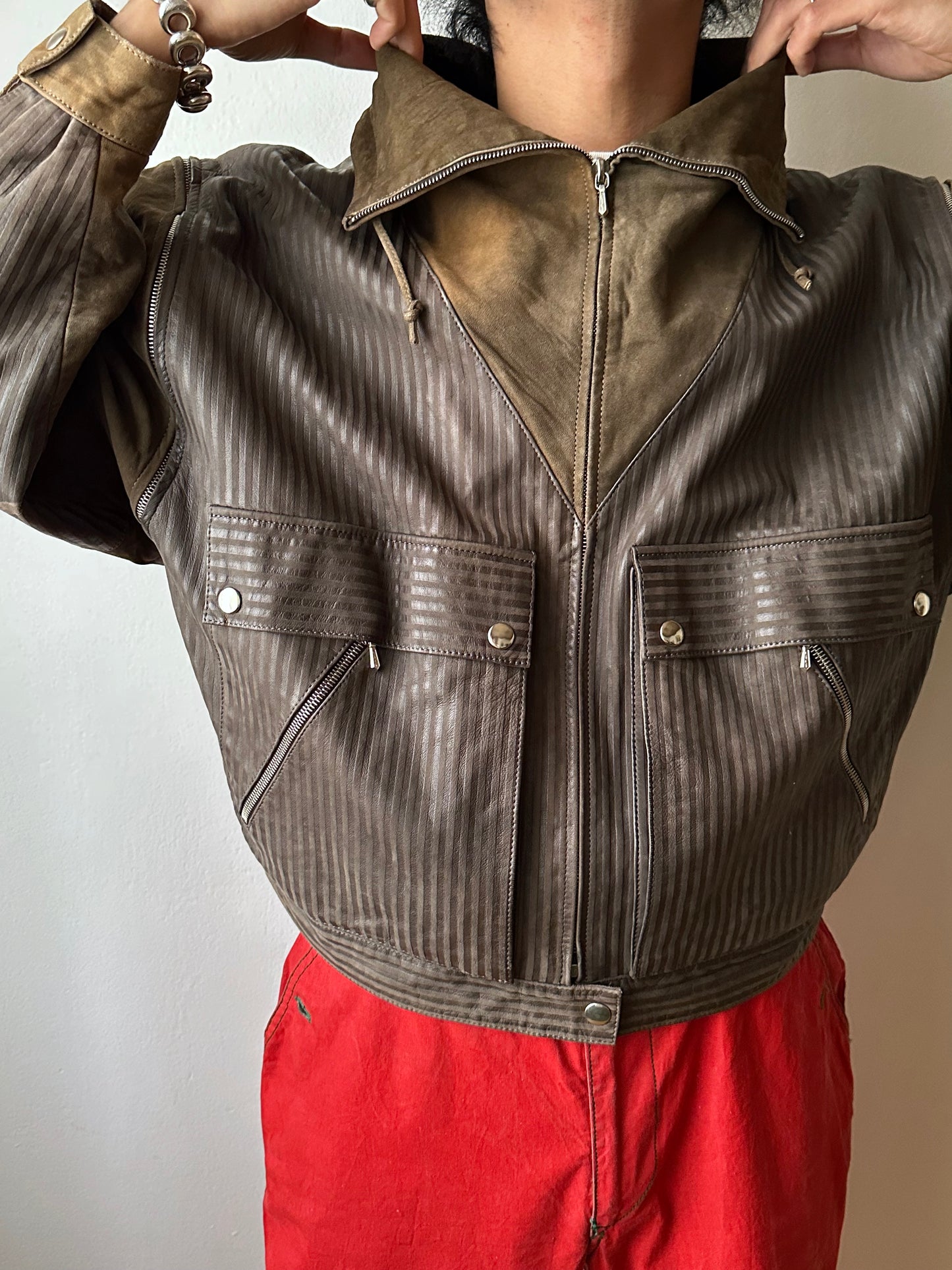 1980s French leather jacket