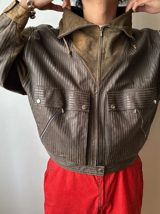 1980s French leather jacket