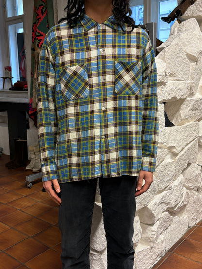 60's 60年代 1960's Towncraft タウンクラフト アメリカ古着 アメリカンヴィンテージ Vintage shirt ネルシャツ チェックシャツ Toto Vintage store Praha Prague 古着屋 プラハ 古着 Cotton コットン ユーロ古着 ヨーロッパ古着 古着卸 グランジ