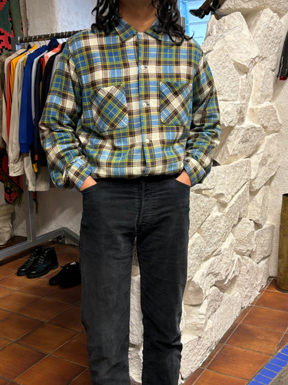 60's 60年代 1960's Towncraft タウンクラフト アメリカ古着 アメリカンヴィンテージ Vintage shirt ネルシャツ チェックシャツ Toto Vintage store Praha Prague 古着屋 プラハ 古着 Cotton コットン ユーロ古着 ヨーロッパ古着 古着卸 グランジ