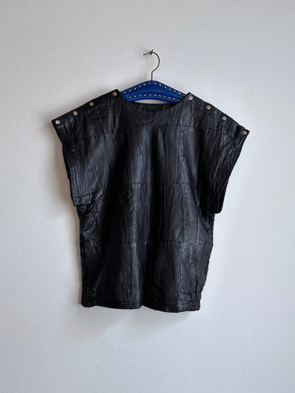 Black leather vest