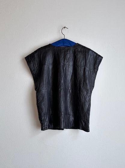 Black leather vest
