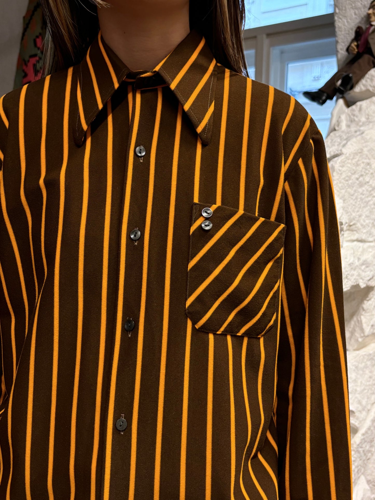 70s deadstock shirts - brown orange