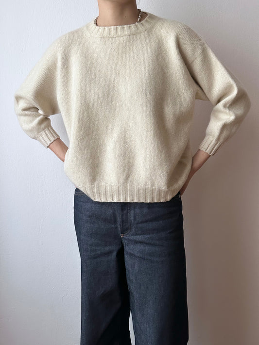 JIL SANDER+ cashmere knit sweater white ivory 90s JIL SANDER 1990s ジルサンダー カシミヤ カシミア ニット セーター オフホワイト アイボリー ホワイト 白 vintage ヴィンテージ