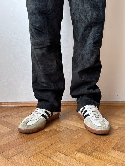 Black leather suède trousers - w31