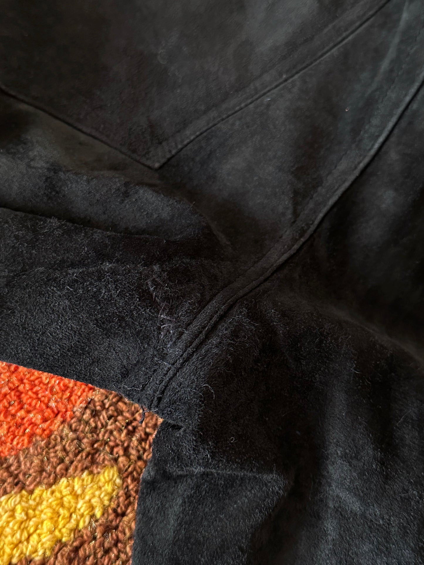 Black leather suède trousers - w31