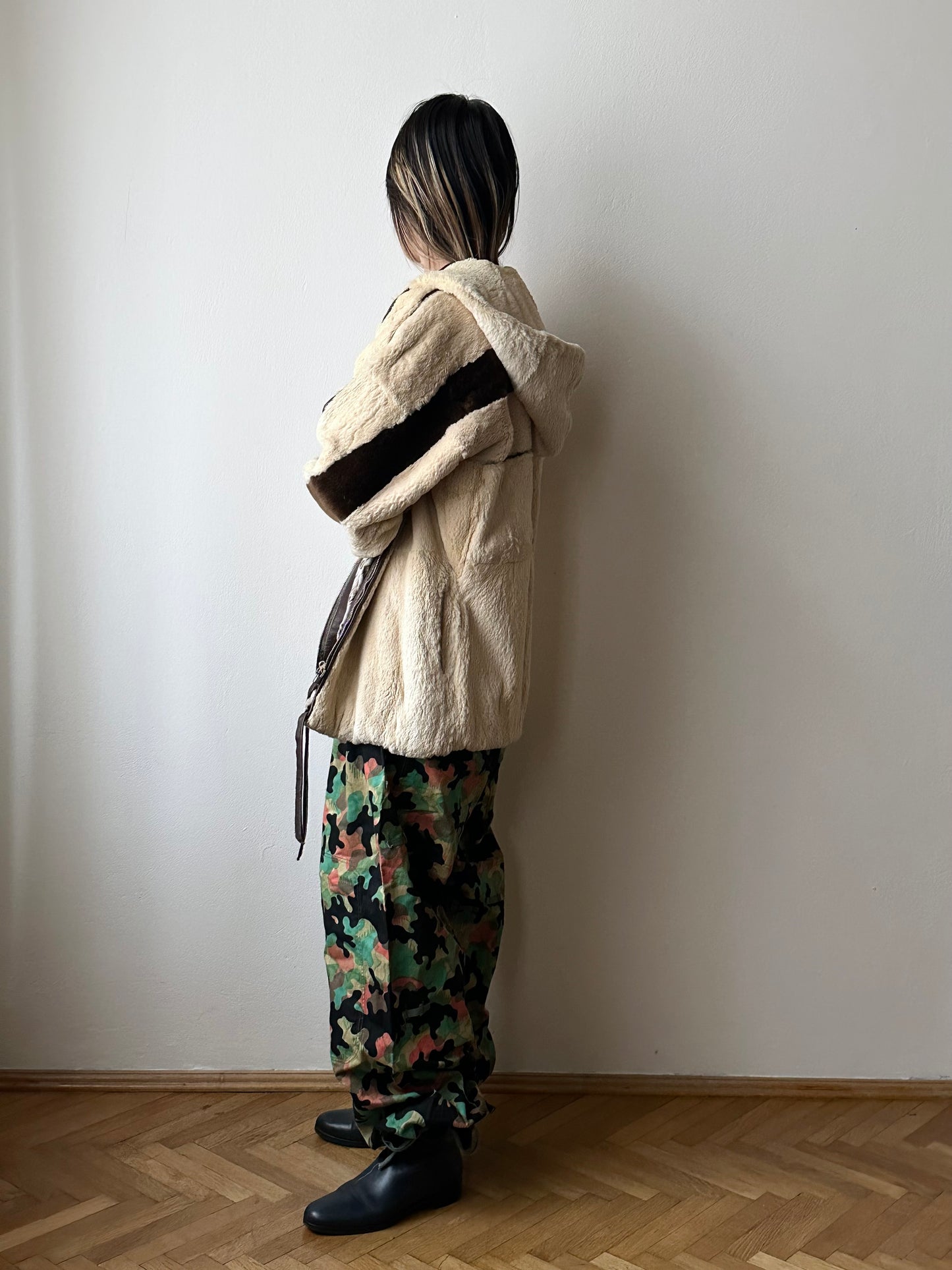 -60s Czechoslovakia real fur zip-up parka