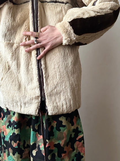 -60s Czechoslovakia real fur zip-up parka