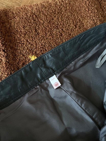 Grey leather trousers