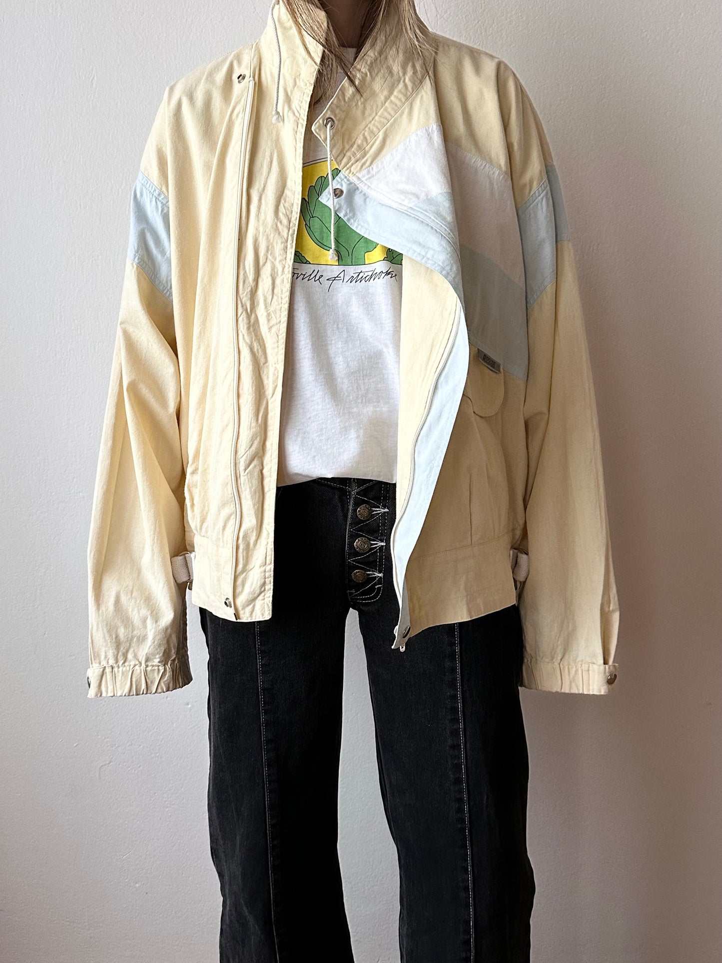 80s cotton asymmetry spring jacket