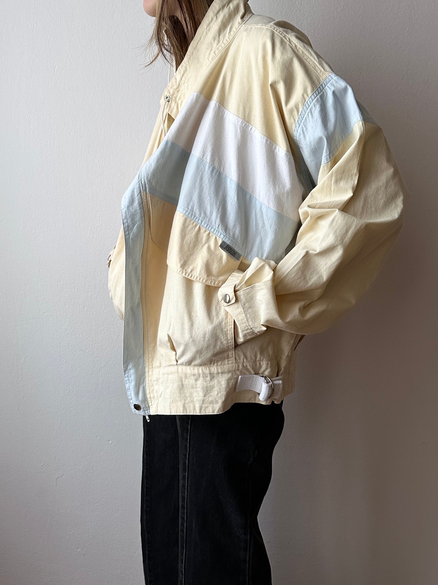 80s cotton asymmetry spring jacket