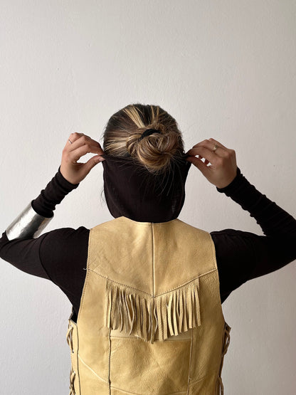 Mexican leather fringe vest