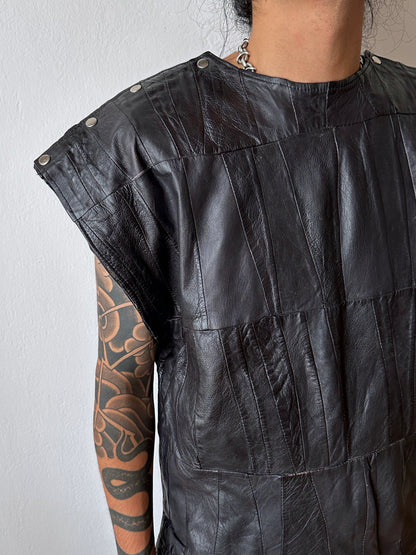 Black leather vest