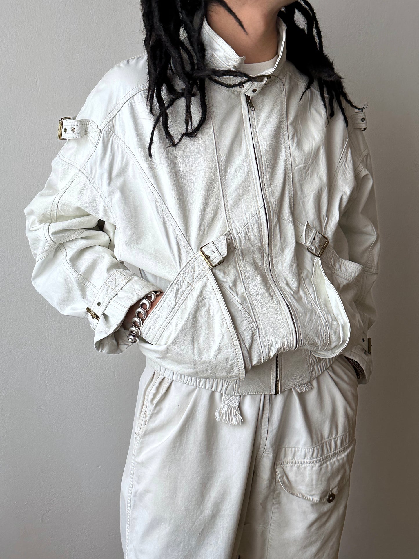 White leather jacket, Italy