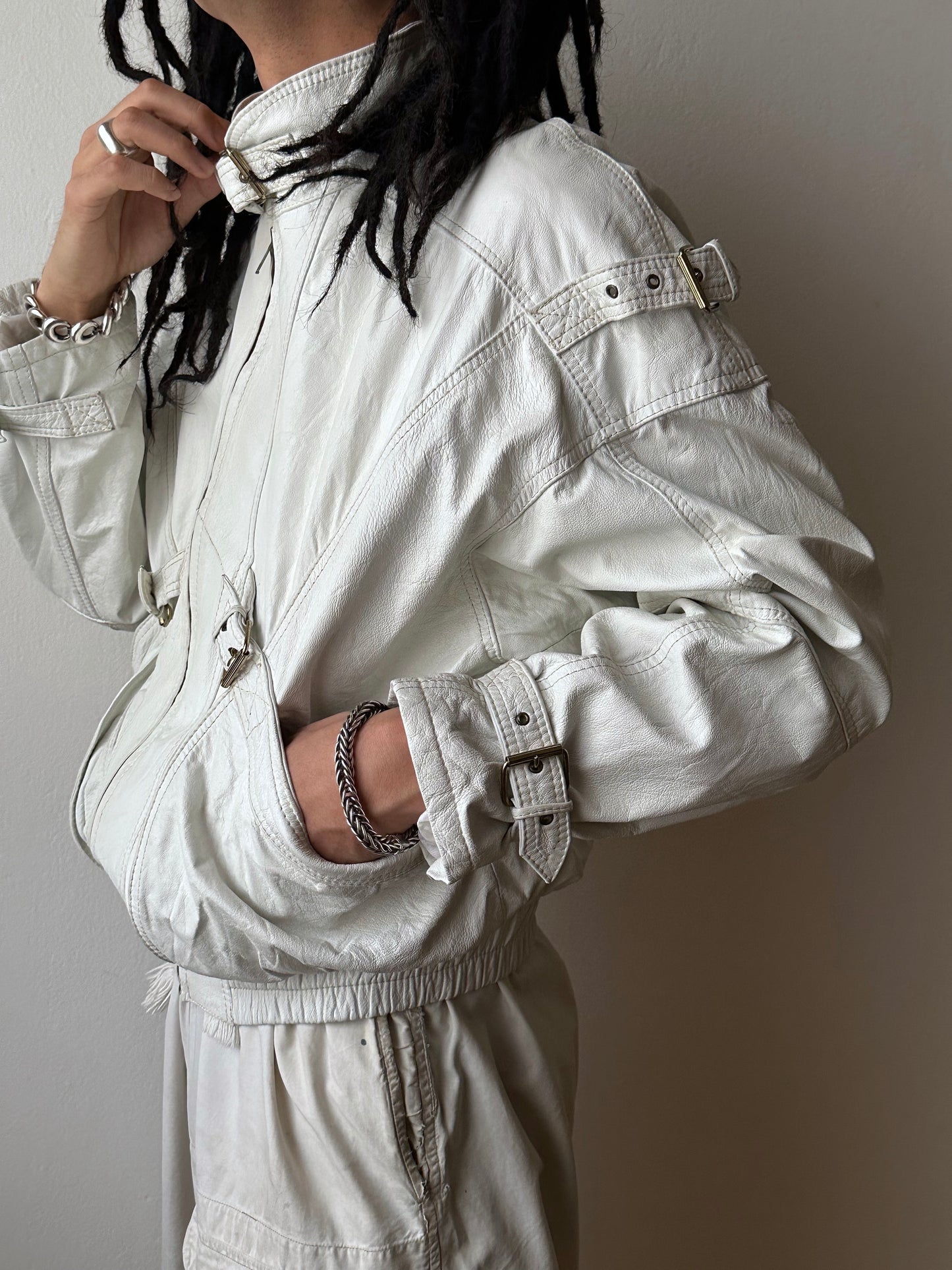 White leather jacket, Italy