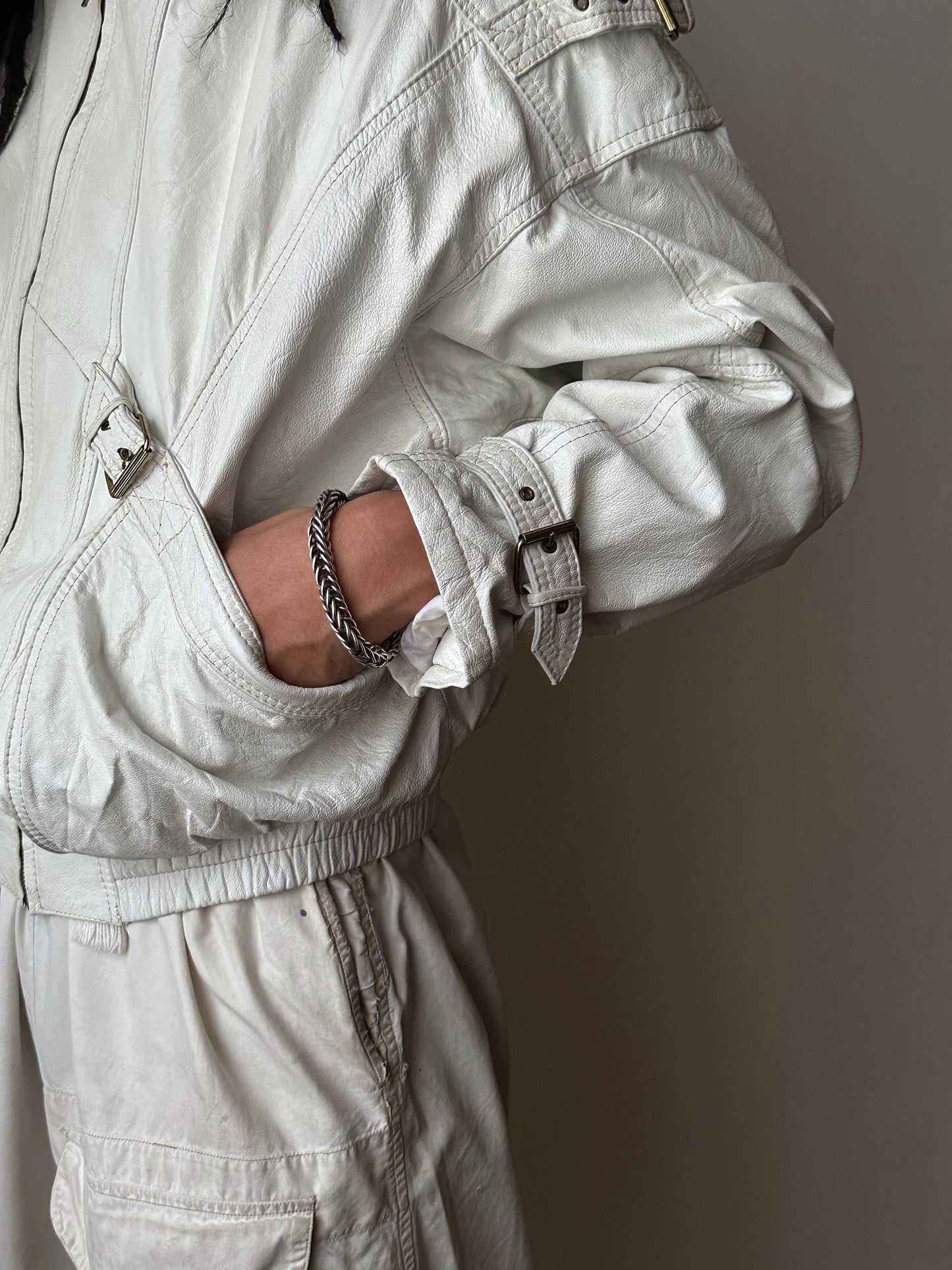 White leather jacket, Italy
