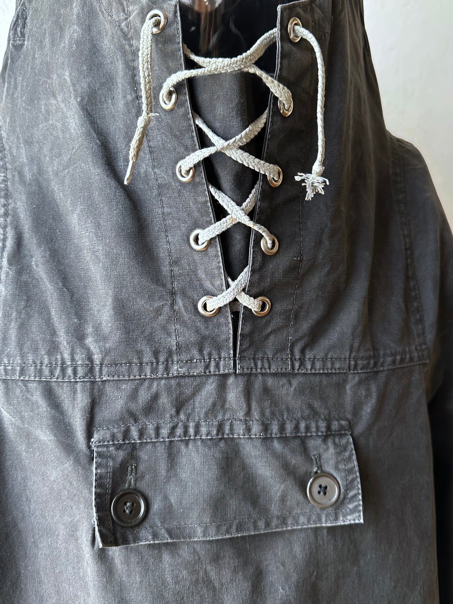 1960s Black cotton smock