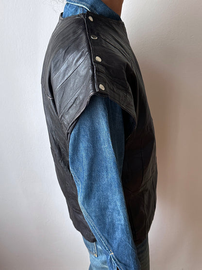 Black leather vest