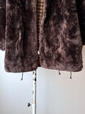 60s handmade real fur warm brown