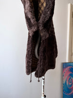 60s handmade real fur warm brown