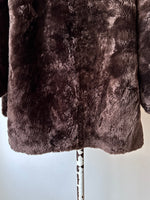 60s handmade real fur warm brown