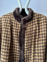 60s handmade real fur warm brown