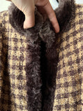 60s handmade real fur warm brown