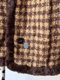 60s handmade real fur warm brown