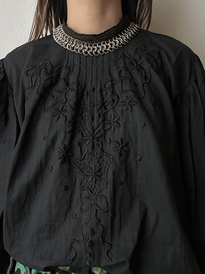 France vintage metal chainmail necklace