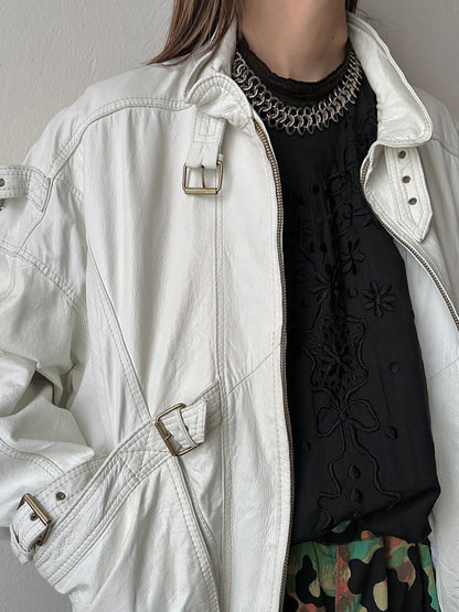 France vintage metal chainmail necklace