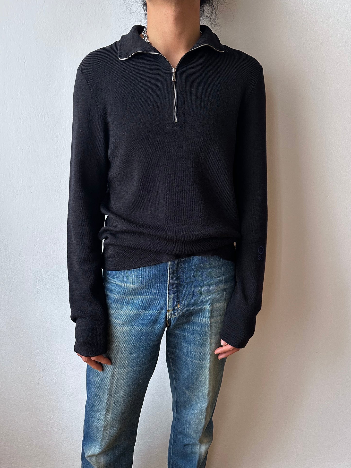 Stone Island Denims ストーンアイランド early 2000's 2006's Black wool jumper Vintage ヴィンテージ TOTO Praha Vintage clothing store Antique shop 古着屋 プラハ Prague アンティークストア