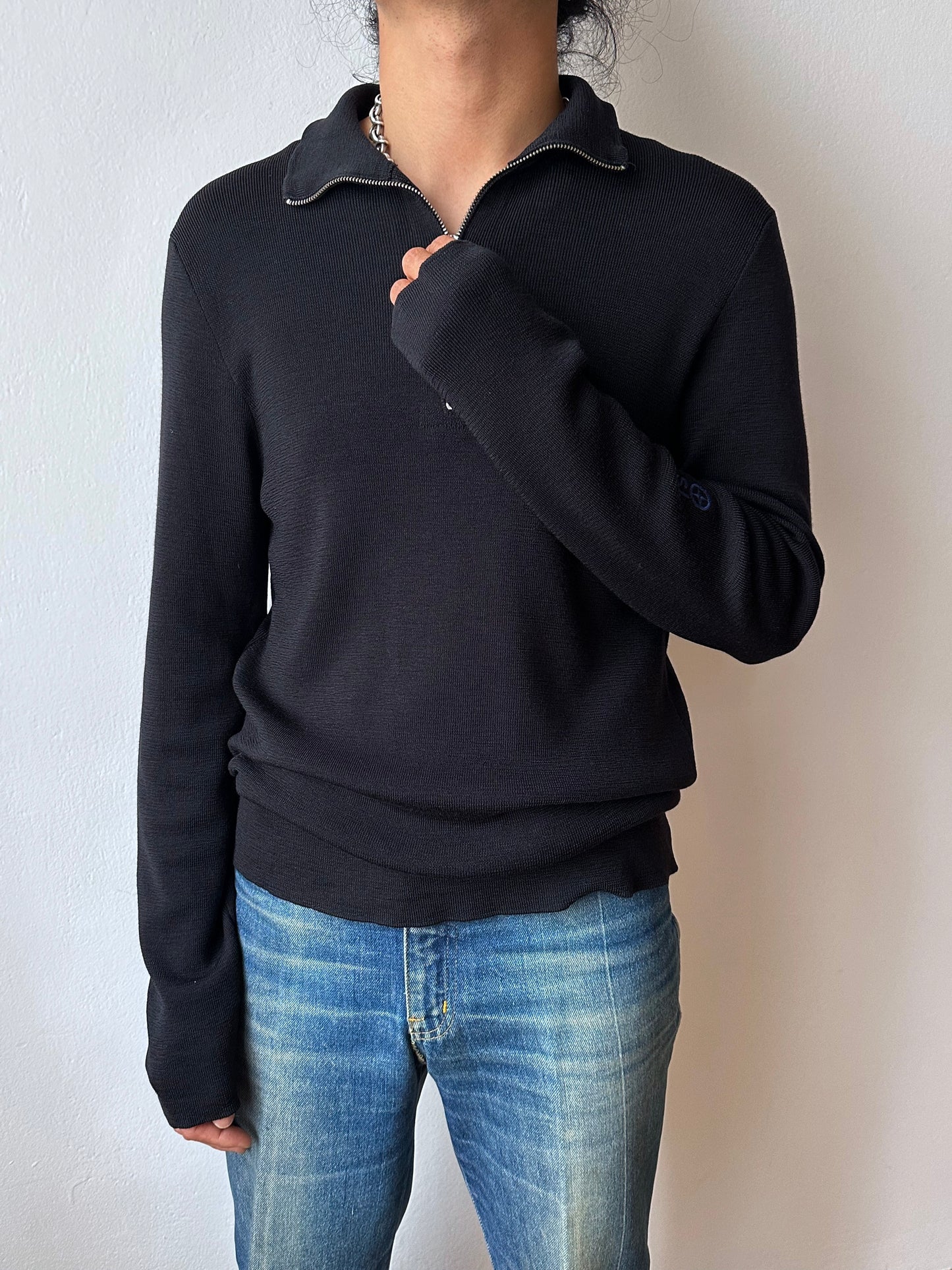 Stone Island Denims ストーンアイランド early 2000's 2006's Black wool jumper Vintage ヴィンテージ TOTO Praha Vintage clothing store Antique shop 古着屋 プラハ Prague アンティークストア