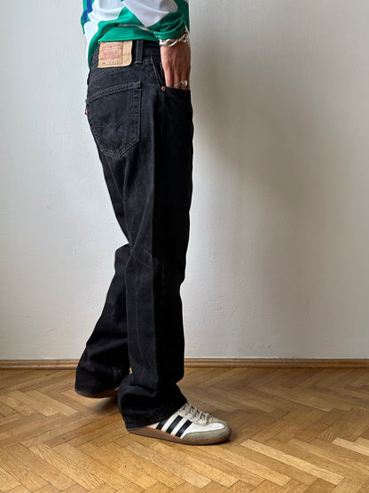 1990s Levi's Black Denim 501 Made in USA 90年代 リーバイス  黒  デニム TOTO Praha 古着屋 Vintage ヴィンテージ プラハ Prague Vintage clothing store shop  